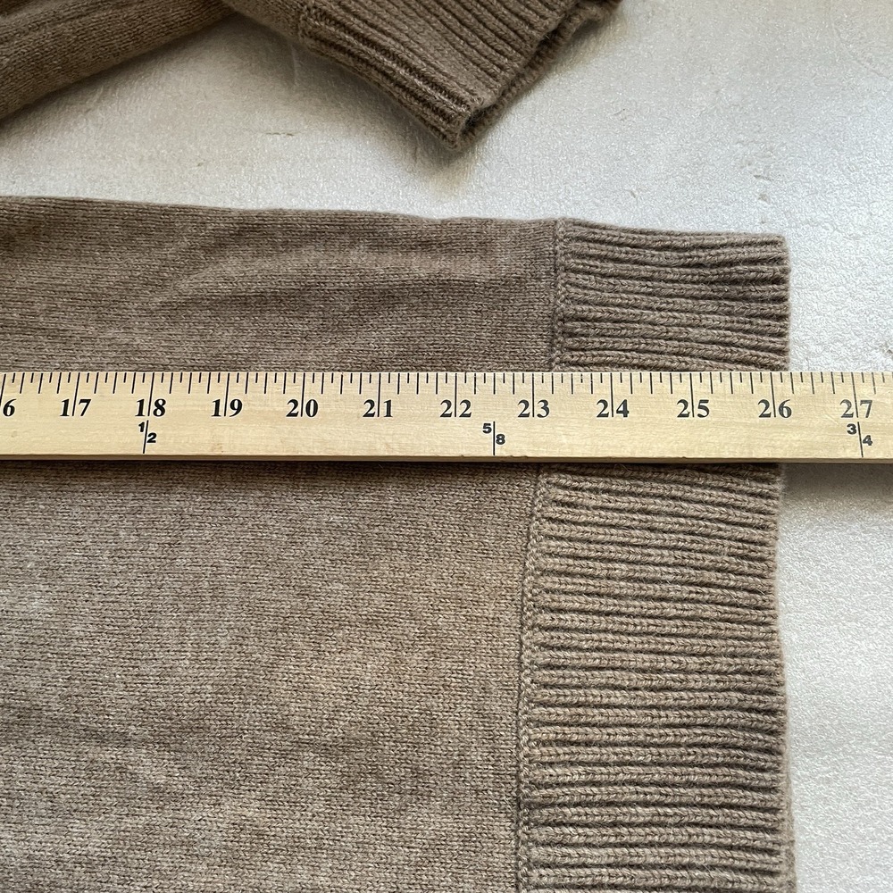 VINCE Raglan Sleeve Cashmere Wool Polo‎ Sweater Women L Chestnut Brown Knit Luxe - Picture 10 of 13